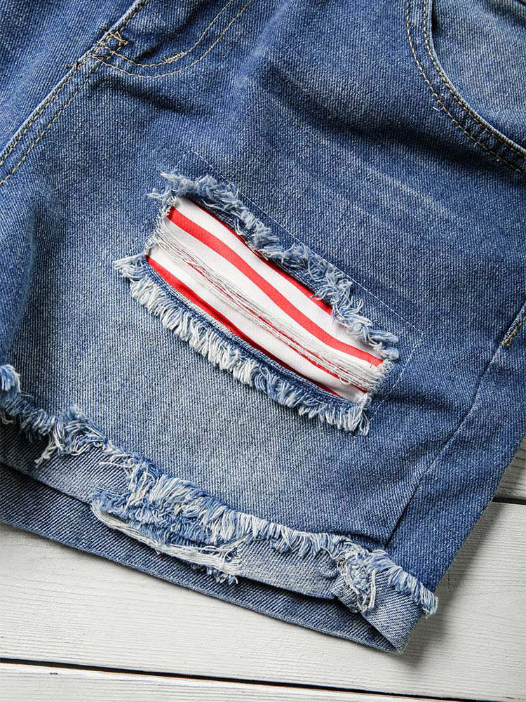 Denim Flag Shorts