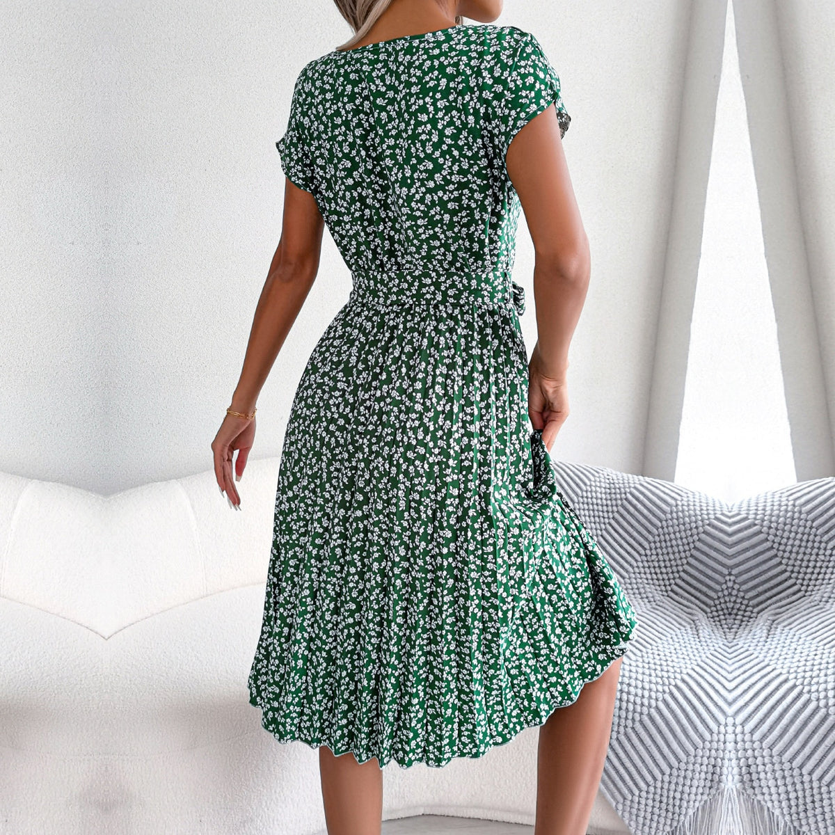 Floral Belted Summer Dress